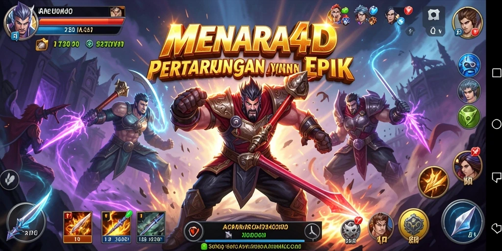 Screenshot MENARA4D menampilkan aksi hebat dalam pertarungan.